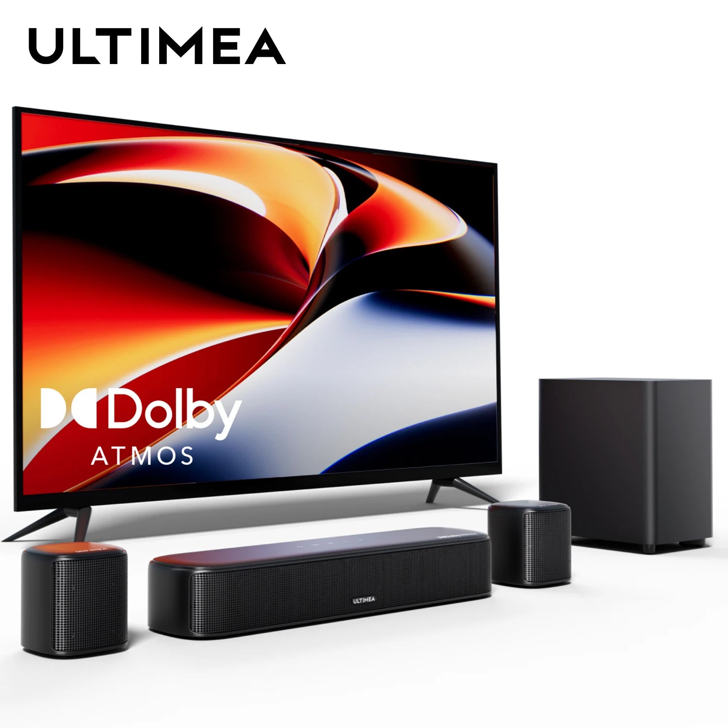 Barre de Son ULTIMEA 5.1ch avec Dolby Atmos, Commande via APP, Subwoofer Sans Fil et 2 Haut-parleurs