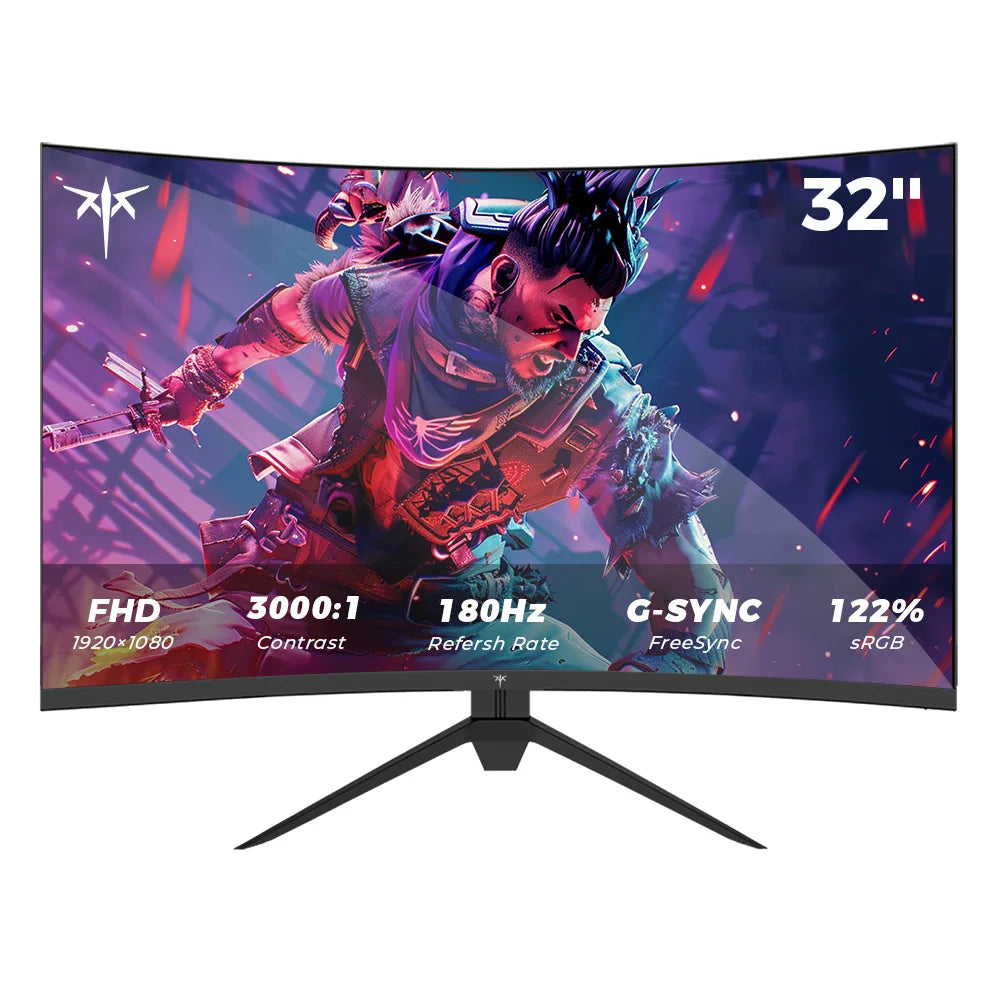 KTC 81 cm Téléviseur Gaming Incurvé 180Hz – Full HD, FreeSync, HDR,